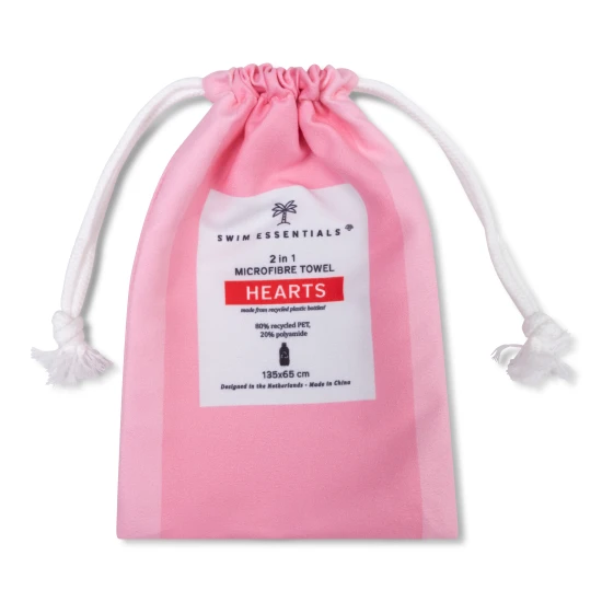 Schnelltrocknendes Mikrofaser-Strandtuch 135 x 65 cm Hearts Swim Essentials