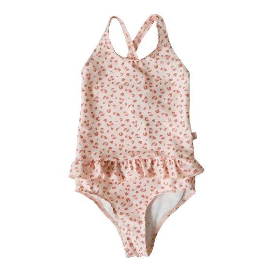 Kinder Mädchen Bademode UPF 50+ Leopard altrosa Swim Essentials