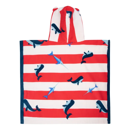 Kinder-Strandponcho Wale 65 x 65 cm mit Kapuze von Swim Essentials