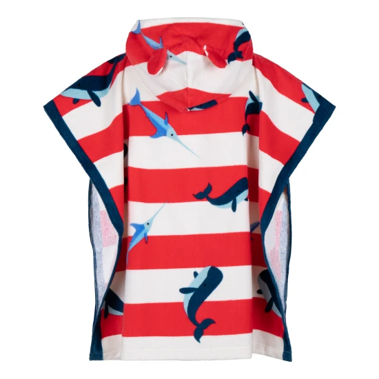 Kinder-Strandponcho Wale 65 x 65 cm mit Kapuze von Swim Essentials