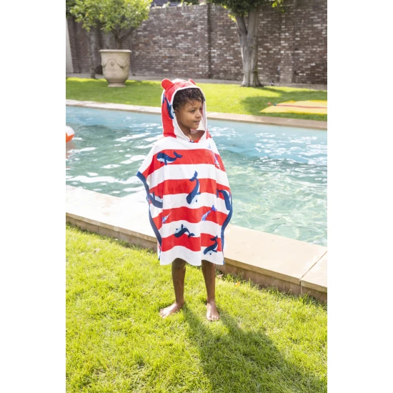 Kinder-Strandponcho Wale 65 x 65 cm mit Kapuze von Swim Essentials