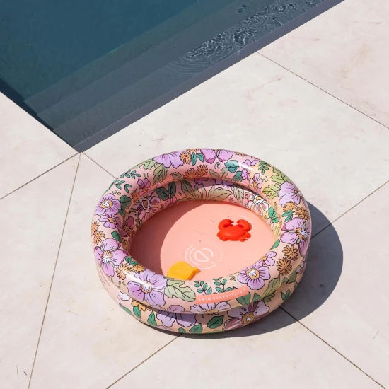 Aufblasbarer Kinderpool Blumen 60 cm mit Blumenmuster, 2 Luftkammern
