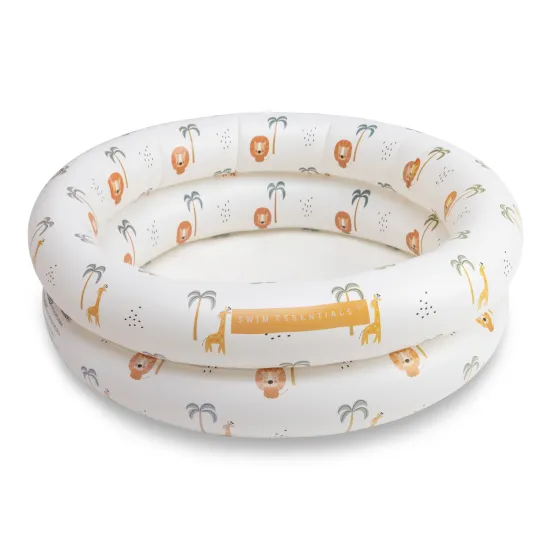 Das kleine, runde aufblasbare Schwimmbecken mit Dschungelmotiv von Swim Essentials ist für kleine Kinder geeignet.