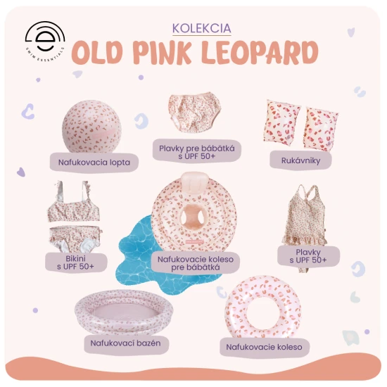 Windelbademode für Babys mit LSF 50+ Leopard altrosa Swim Essentials