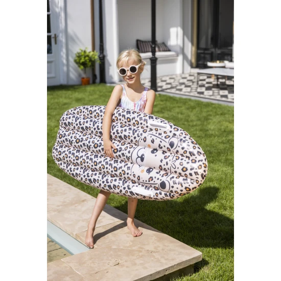 Aufblasbares Surfbrett für Kinder Leopard beige 120 cm Swim Essentials