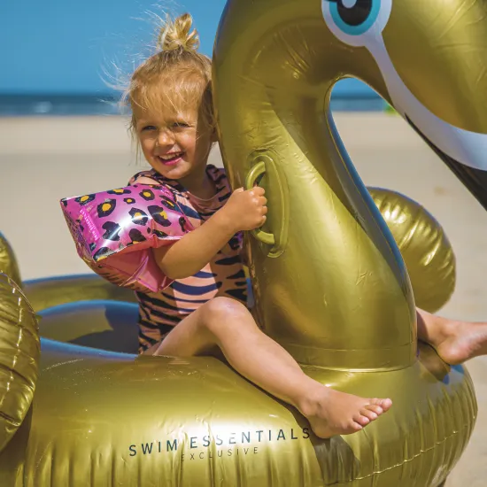 Aufblasbarer goldener Schwan 150 cm