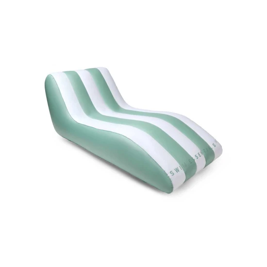 Aufblasbarer Wasser Sessel Luxe Lounge Swim Essentials weiss gruen Streifen 180 x 99 cm