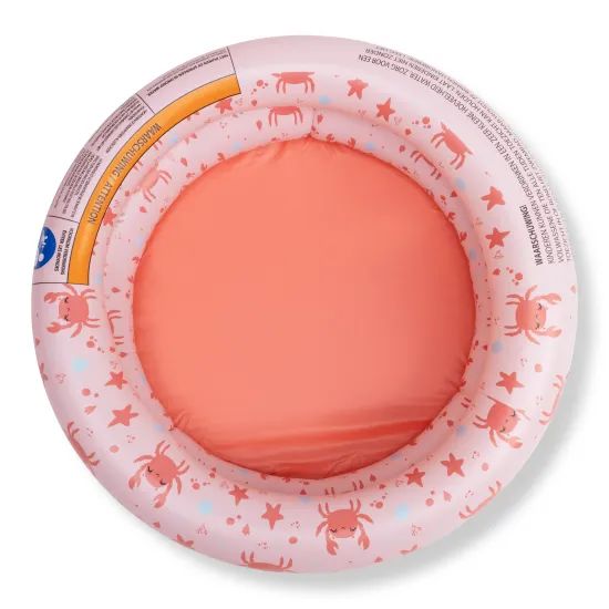 Das kleine, runde, aufblasbare Schwimmbecken mit Krabbenmotiven von Swim Essentials hat die Größe für kleine Kinder.