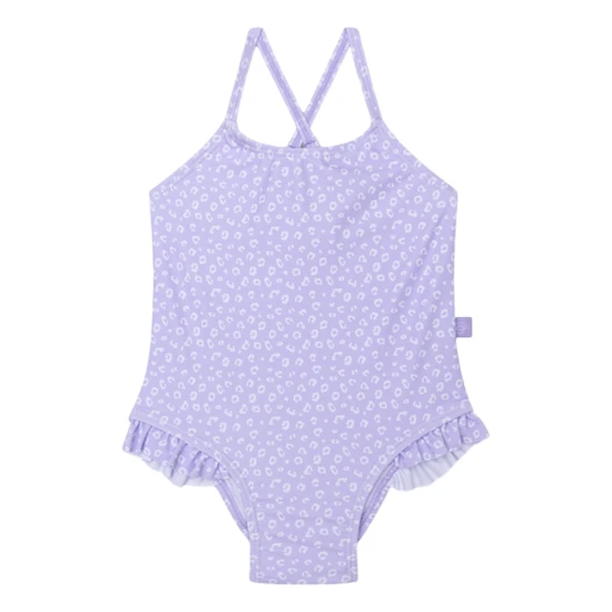 Badeanzug mit LSF 50+ Lila Leopard von Swim Essentials