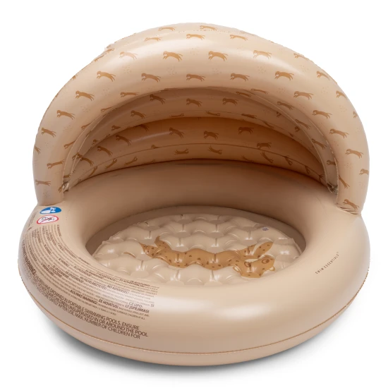 Aufblasbares Kinderbecken mit Baldachin Brown Leopard – ein braunes Becken mit Leopardenmuster.