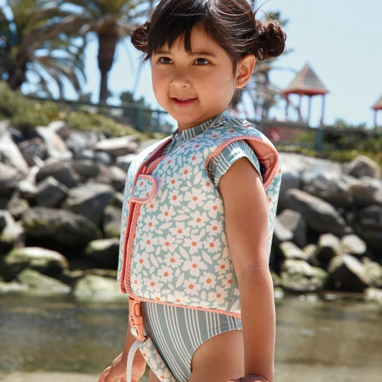 Stylische und sichere Schwimmweste für Kinder Swim Essentials Florish grün
