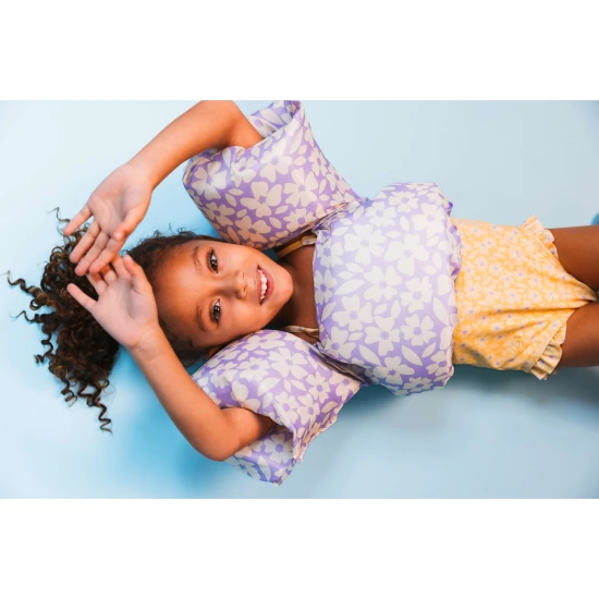 Stilvolle und sichere Schwimmweste mit Ärmeln für Kinder Swim Essentials Florish lila