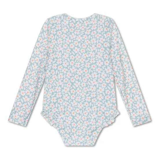 Kinder-Bademode für Mädchen mit langen Ärmeln, LSF 50+, Florish Green Swim Essentials