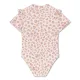 Kurzarm-Badeanzug für Mädchen mit UPF 50+ Beige Leopard Swim Essentials