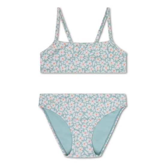 Kinder Bademode Mädchen Bikini mit LSF 50+ Florish grün Swim Essentials