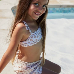 Shorts mit LSF 50+ Beige Leopard