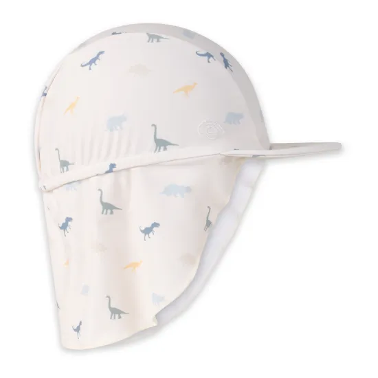 Der praktische Sommerhut mit Nackenschutz von Swim Essentials mit Dinosaurier-Muster schützt Kinder vor UV-Strahlung