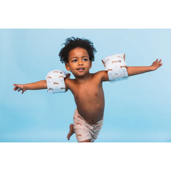 Bademode-Boxershorts mit LSF 50+ Brauner Leopard Swim Essentials