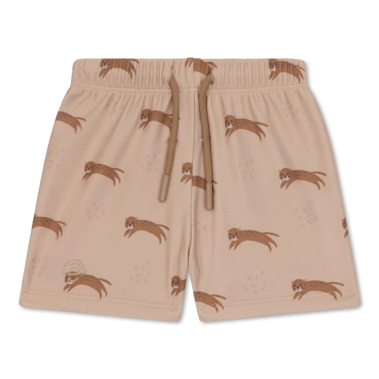 Bademode-Boxershorts mit LSF 50+ Brauner Leopard Swim Essentials