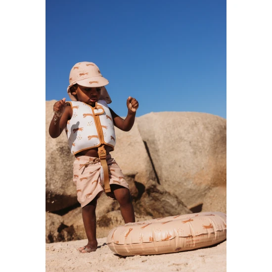 Bademode-Boxershorts mit LSF 50+ Brauner Leopard Swim Essentials