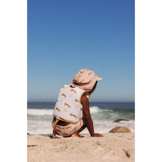 Bademode-Boxershorts mit LSF 50+ Brauner Leopard Swim Essentials