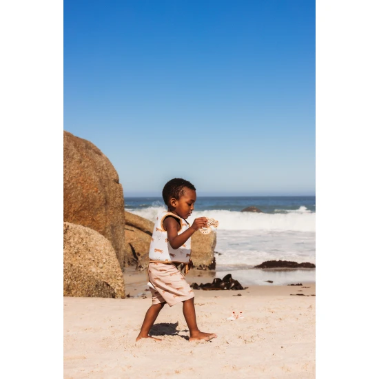 Bademode-Boxershorts mit LSF 50+ Brauner Leopard Swim Essentials