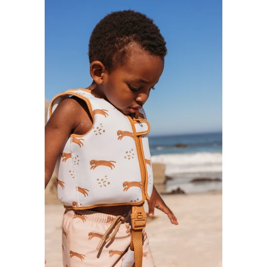 Bademode-Boxershorts mit LSF 50+ Brauner Leopard Swim Essentials