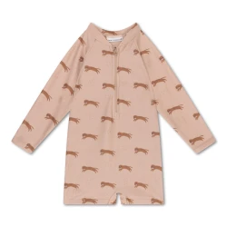 Badeanzug-Overall mit LSF 50+ Brauner Leopard