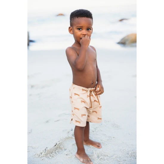 Badeshorts für Kinder und Jungen mit LSF 50+ Brown Leopard Swim Essentials
