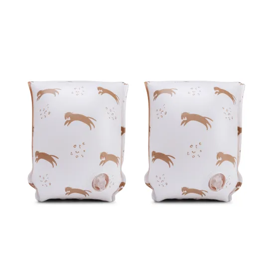 Aufblasbare Swim Essentials Brown Leopard-Fäustlinge für Kinder, ideal zum Schwimmen im Pool und am Meer