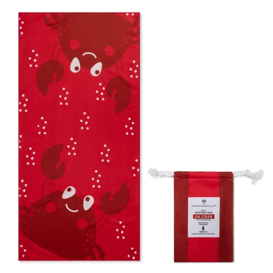 Schnelltrocknendes Mikrofaser-Strandtuch 135 x 65 cm Oh Crab Swim Essentials