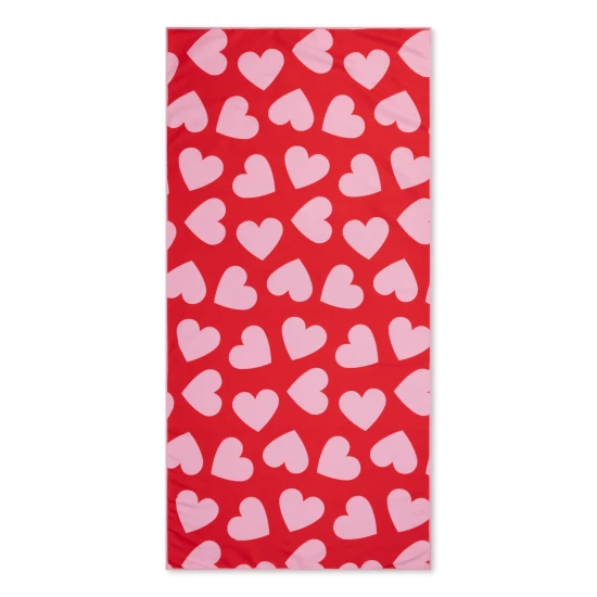 Schnelltrocknendes Mikrofaser-Strandtuch 135 x 65 cm Hearts Swim Essentials