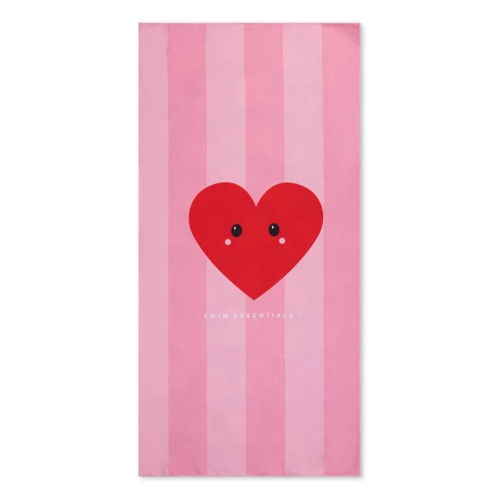 Schnelltrocknendes Mikrofaser-Strandtuch 135 x 65 cm Hearts Swim Essentials