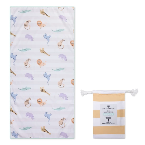 Schnelltrocknendes Mikrofaser-Strandtuch 135 x 65 Safari Swim Essentials