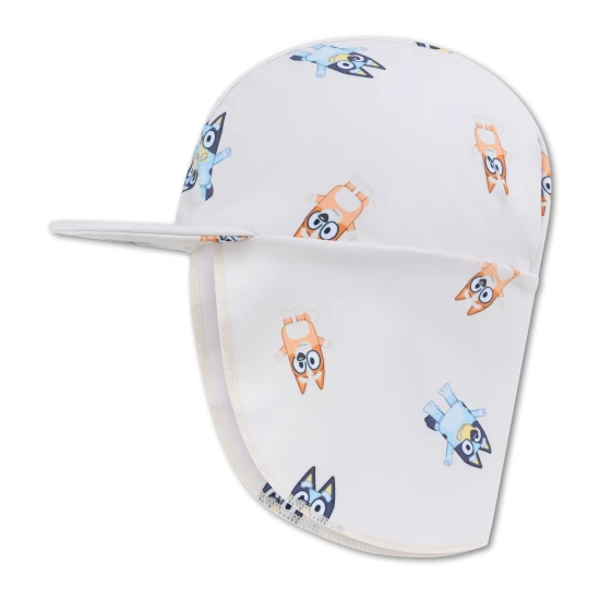 Der praktische Sommerhut mit Nackenschutz von Swim Essentials mit Bluey-Motiv schützt Kinder vor UV-Strahlung.