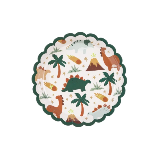 Pappteller mit Dinosaurier-Motiv peppen jede Party auf.