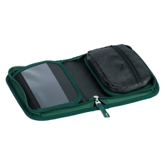 Einstöckiges Schulmäppchen mit Drachenmotiv, praktischen Schlaufen und einem Fach für Kleinteile.