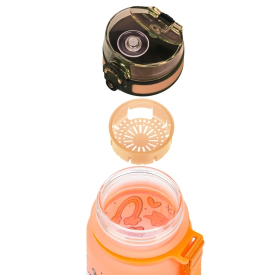 Tritan-Flasche Gradient Unicorn 350 ml mit verschließbarem Deckel und Schlaufe.