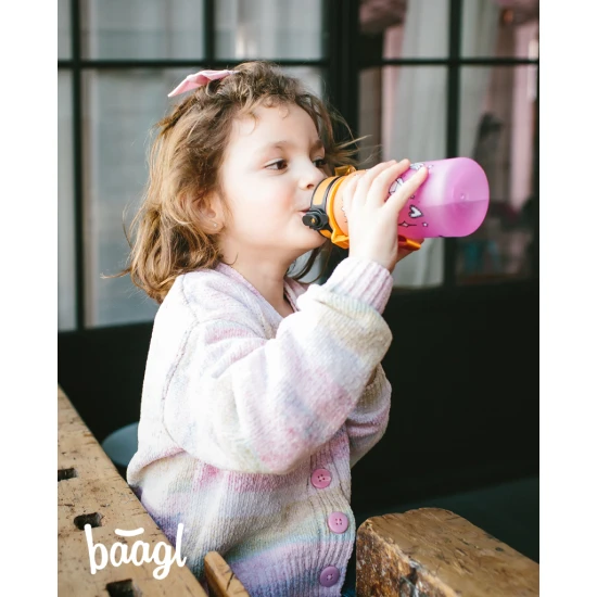 Tritan-Flasche Gradient Unicorn 350 ml mit verschließbarem Deckel und Schlaufe.