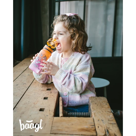 Tritan-Flasche Gradient Unicorn 350 ml mit verschließbarem Deckel und Schlaufe.