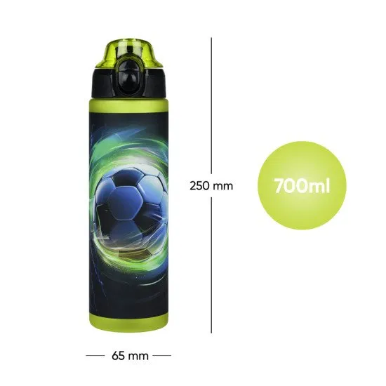 Tritan-Flasche Football 700 ml mit verschließbarem Deckel und Schlaufe