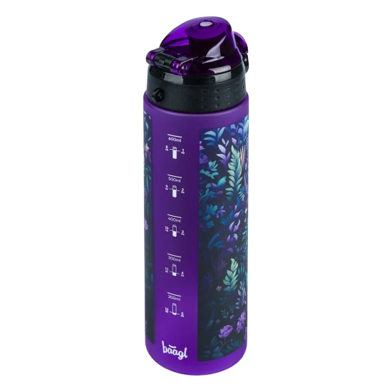 Tritanflasche Jungle Panda 700 ml mit verschließbarem Deckel und Schlaufe.