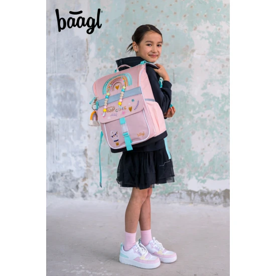 Regenbogenrosa Schultasche der Marke BAAGL