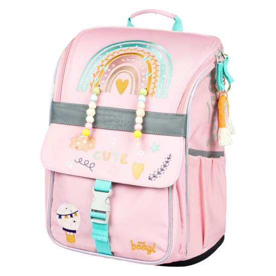 Regenbogenrosa Schultasche der Marke BAAGL