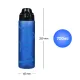 Tritanflasche Ocean Blue 700 ml mit praktischer Schlaufe und verschließbarem Deckel.
