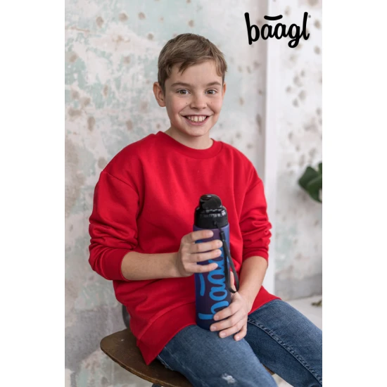 Tritanflasche Ocean Blue 700 ml mit praktischer Schlaufe und verschließbarem Deckel.