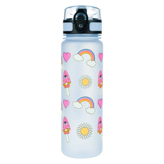 Tritanflasche Hippie 500 ml mit Schlaufe und verschließbarem Deckel, ideal für Schulgetränke