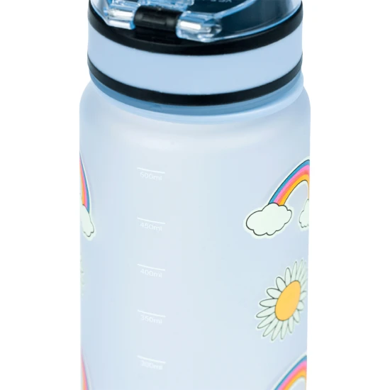 Tritanflasche Hippie 500 ml mit Schlaufe und verschließbarem Deckel, ideal für Schulgetränke