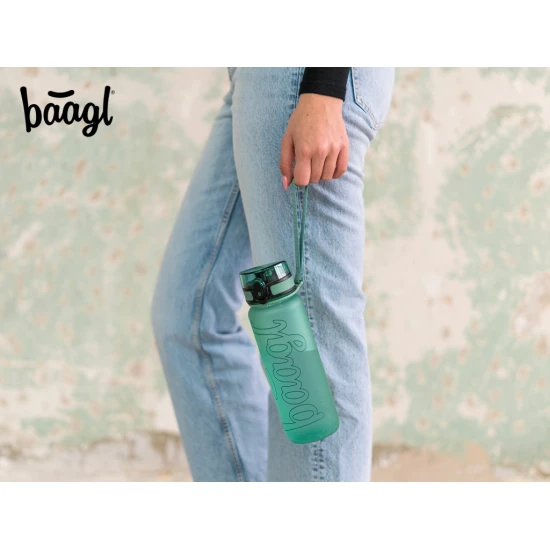 Tritanflasche Grün 800 ml mit Schlaufe und verschließbarem Deckel - ideal für Schulgetränke.