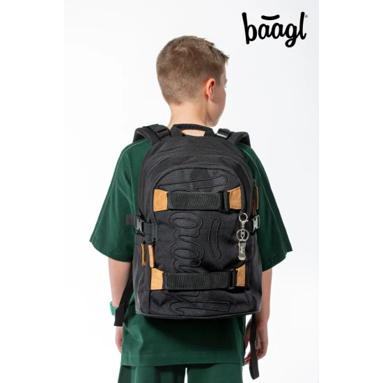 Skate Darkness Schulranzen - ergonomischer Rucksack mit Skateboard-Gurten, reflektierenden Elementen und Laptopfach